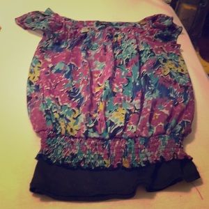 Sheer shirt with built in undershirt